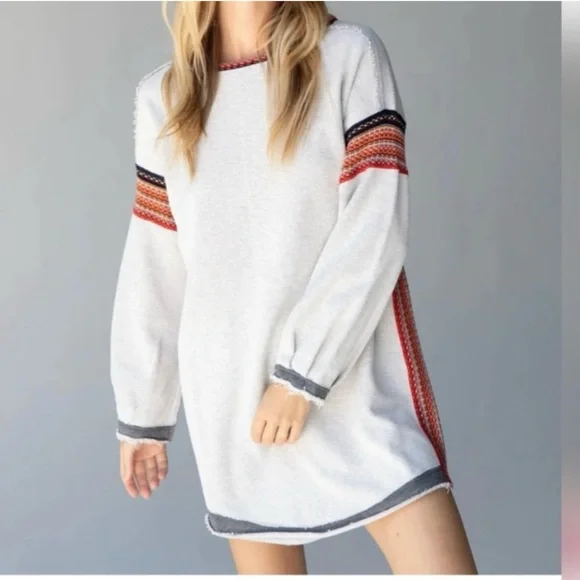 Natural Life Sz S Reversible Trim Sweatshirt Dress NWOT - Picture 3 of 4